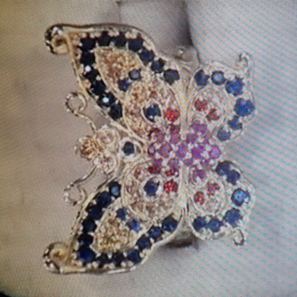 925 Genuine  Multi Sapphire and Ruby Butterfly. - Picture 14 of 15